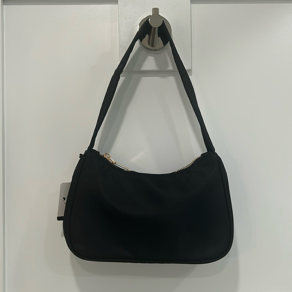Y2K Black Nylon Mini Purse Baguette
